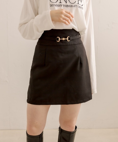 OLIVE des OLIVE（オリーブデオリーブ）の「【WEB限定カラー有】ビットベルト付きタイトミニスカート（スカート・レディース・ブラウン/ダークブラウン/グレー/スミクロ/ブラック・FREE）」の15枚目の写真