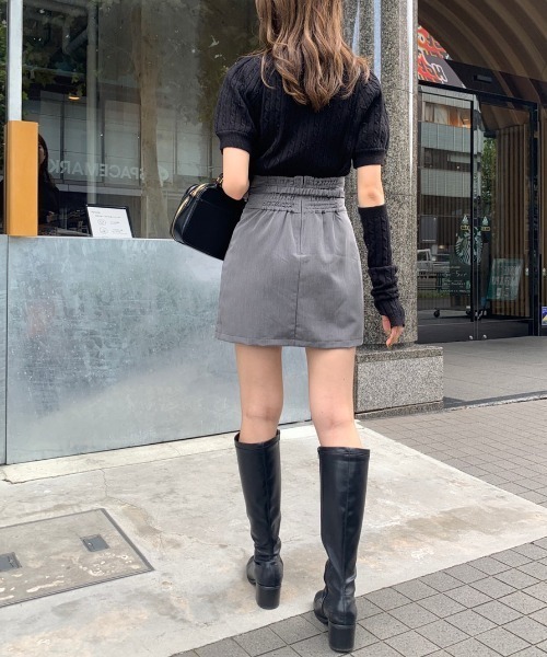 OLIVE des OLIVE（オリーブデオリーブ）の「【WEB限定カラー有】ビットベルト付きタイトミニスカート（スカート・レディース・ブラウン/ダークブラウン/グレー/スミクロ/ブラック・FREE）」の11枚目の写真