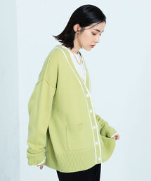 fredy emue | HAMILTON WOOL 配色Vネックカーディガン(カーディガン/ボレロ)