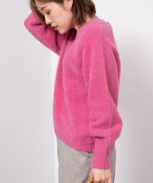 NOLLEY'S カシミヤブレンド　Vネックプルオーバーニット　ピンク　春色 NOLLEY'S カシミヤブレンド Vネックプルオーバーニット ピンク