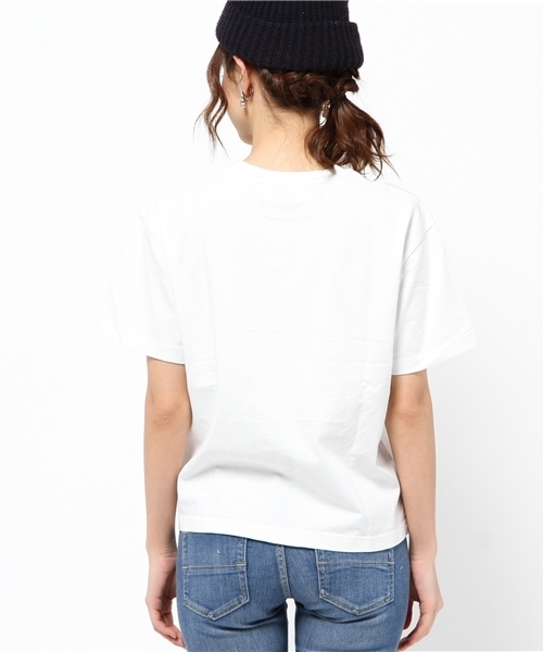 ROSE BUD（ローズバッド）の「(PEANUTS X ROSE BUD) LCTT-15164 FLOCK PRINT LCTT-15164 FLOCK PRINT C/N S/S-T（Tシャツ/カットソー・レディース・ホワイト/ブルー・ONE SIZE）」の4枚目の写真