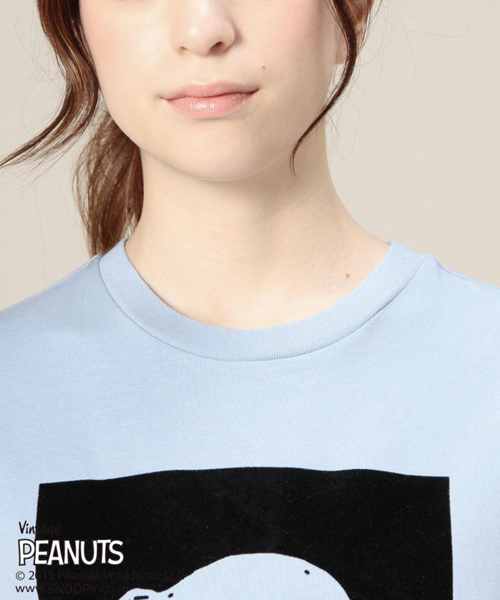 ROSE BUD（ローズバッド）の「(PEANUTS X ROSE BUD) LCTT-15164 FLOCK PRINT LCTT-15164 FLOCK PRINT C/N S/S-T（Tシャツ/カットソー・レディース・ホワイト/ブルー・ONE SIZE）」の11枚目の写真