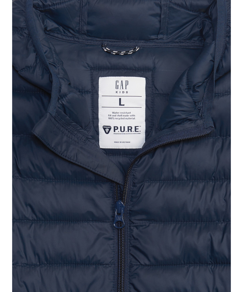 GAP(ギャップ)の「リサイクル素材100% 軽量パファージャケット (キッズ)(ダウンジャケット/コート・キッズ・ブラウン/ネイビー/ブラック/カーキ・XS/S/M/XXL/L/XL)」の7枚目の写真