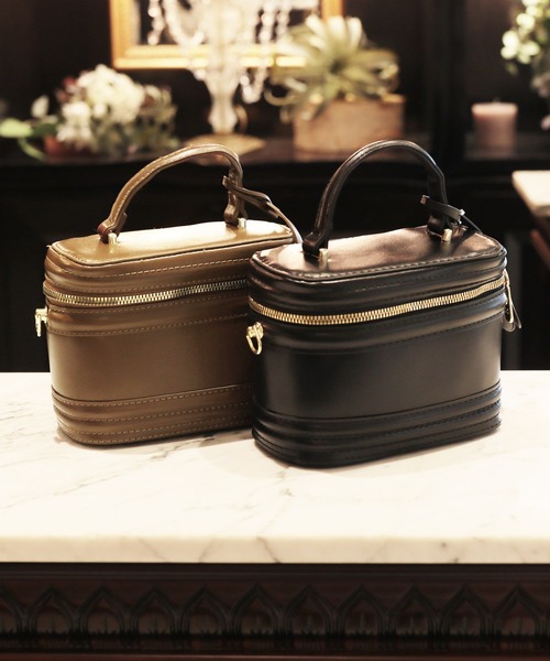 Julia Boutique（ジュリアブティック）の「2WAYバニティバッグ/22575（ハンドバッグ・レディース・ブラック/ブラウン・ONE）」の3枚目の写真