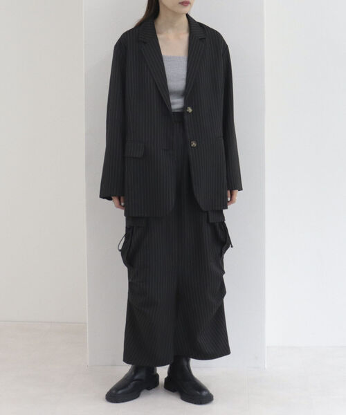 onulsoha（オヌルソハ）の「ストライプカーゴロングスカート（スカート・レディース・ベージュ系その他/ブラック系その他・38）」の14枚目の写真