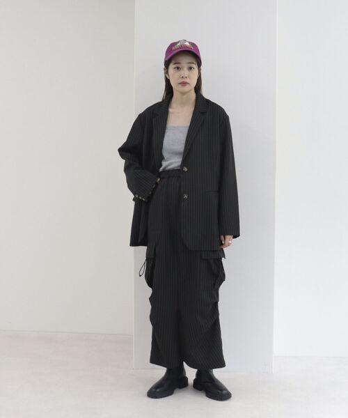 onulsoha（オヌルソハ）の「ストライプカーゴロングスカート（スカート・レディース・ベージュ系その他/ブラック系その他・38）」の15枚目の写真