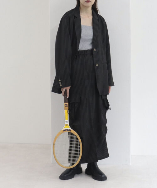 onulsoha（オヌルソハ）の「ストライプカーゴロングスカート（スカート・レディース・ベージュ系その他/ブラック系その他・38）」の17枚目の写真