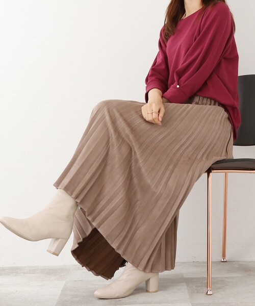 DRESKIP（ドレスキップ）の「◆ランダムプリーツスカート（スカート・レディース・オフホワイト/サンドベージュ/マスタード・02/03/04）」の3枚目の写真