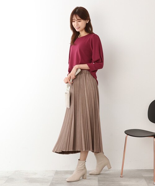 DRESKIP（ドレスキップ）の「◆ランダムプリーツスカート（スカート・レディース・オフホワイト/サンドベージュ/マスタード・02/03/04）」の9枚目の写真