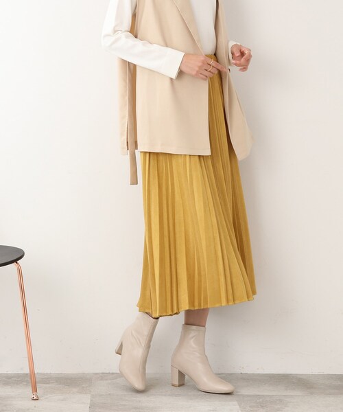 DRESKIP（ドレスキップ）の「◆ランダムプリーツスカート（スカート・レディース・オフホワイト/サンドベージュ/マスタード・02/03/04）」の16枚目の写真