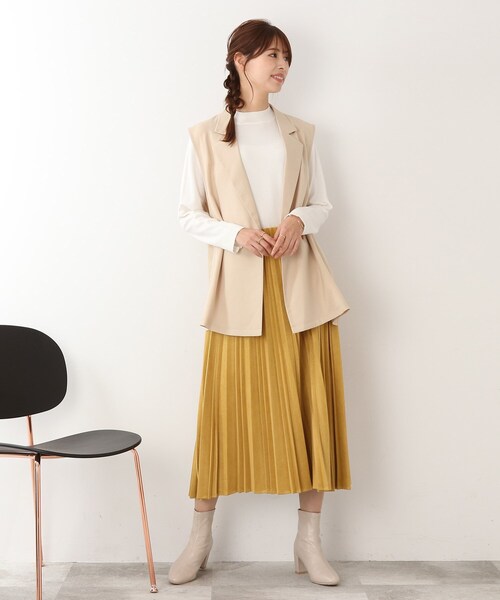 DRESKIP（ドレスキップ）の「◆ランダムプリーツスカート（スカート・レディース・オフホワイト/サンドベージュ/マスタード・02/03/04）」の13枚目の写真