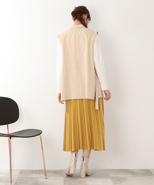 DRESKIP（ドレスキップ）の「◆ランダムプリーツスカート（スカート・レディース・オフホワイト/サンドベージュ/マスタード・02/03/04）」の10枚目の写真