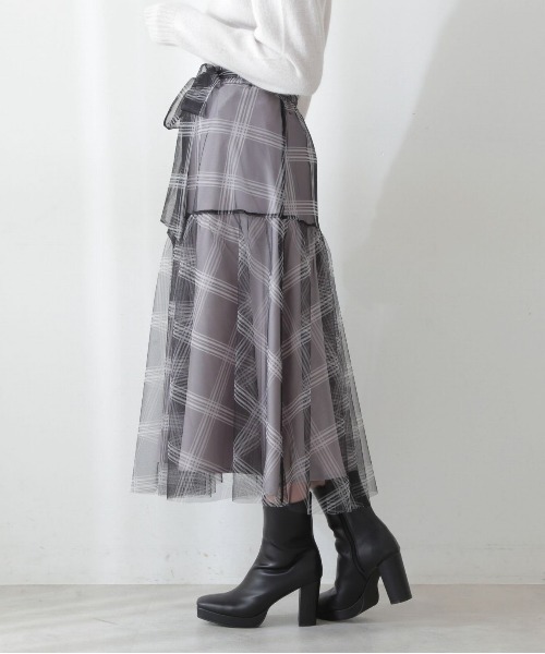 PROPORTION BODY DRESSING（プロポーションボディドレッシング）の「【美人百花11月号タイアップ 休井美郷さん着用商品】＜Ｅ＞アソートチュールスカート / 1212227001（スカート・レディース・ブラック系その他/ホワイト系その他・SMALL/MEDIUM）」の6枚目の写真