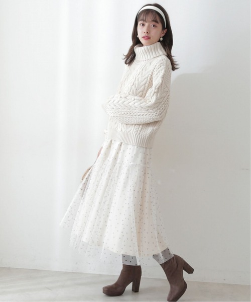 PROPORTION BODY DRESSING（プロポーションボディドレッシング）の「【美人百花11月号タイアップ 休井美郷さん着用商品】＜Ｅ＞アソートチュールスカート / 1212227001（スカート・レディース・ブラック系その他/ホワイト系その他・SMALL/MEDIUM）」の4枚目の写真