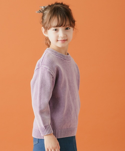 BAYFLOW(ベイフロー)の「【お家で洗える】アラエルモールニット(KIDS)(ニット/セーター・キッズ・ホワイト/イエロー/ブルー/ピンク/ブラウン/パープル・110cm/120cm/130cm/140cm)」の4枚目の写真