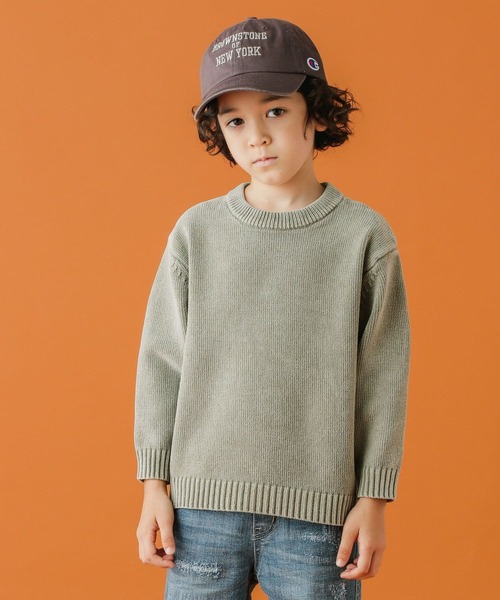 BAYFLOW(ベイフロー)の「【お家で洗える】アラエルモールニット(KIDS)(ニット/セーター・キッズ・ホワイト/イエロー/ブルー/ピンク/ブラウン/パープル・110cm/120cm/130cm/140cm)」の1枚目の写真
