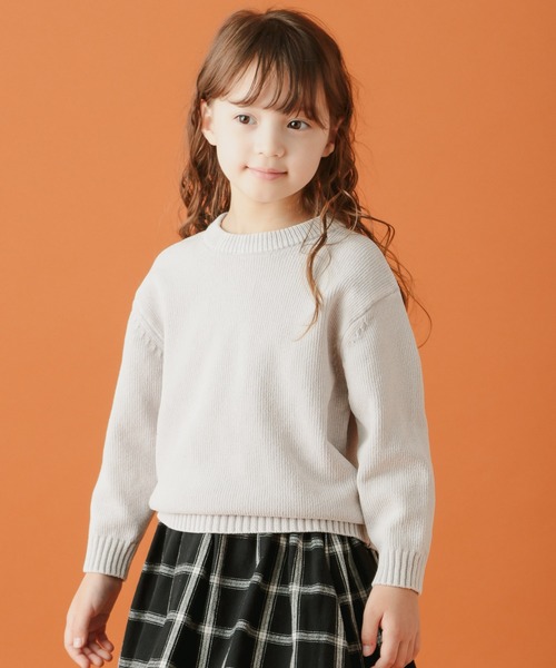 BAYFLOW(ベイフロー)の「【お家で洗える】アラエルモールニット(KIDS)(ニット/セーター・キッズ・ホワイト/イエロー/ブルー/ピンク/ブラウン/パープル・110cm/120cm/130cm/140cm)」の2枚目の写真