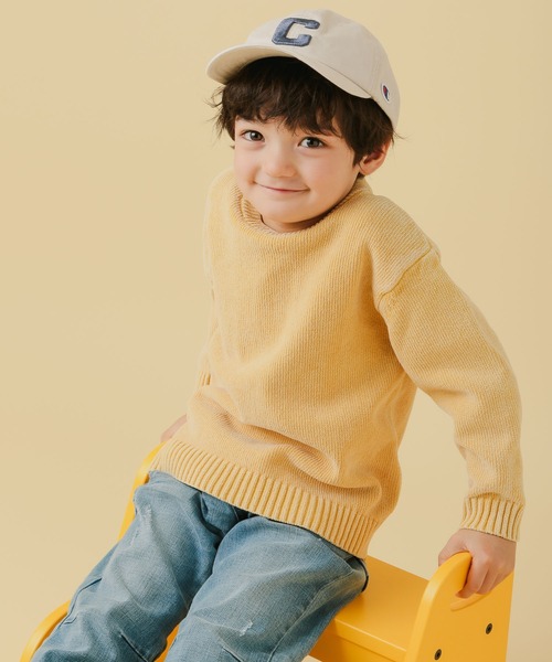BAYFLOW(ベイフロー)の「【お家で洗える】アラエルモールニット(KIDS)(ニット/セーター・キッズ・ホワイト/イエロー/ブルー/ピンク/ブラウン/パープル・110cm/120cm/130cm/140cm)」の5枚目の写真