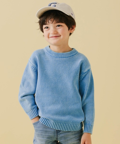BAYFLOW(ベイフロー)の「【お家で洗える】アラエルモールニット(KIDS)(ニット/セーター・キッズ・ホワイト/イエロー/ブルー/ピンク/ブラウン/パープル・110cm/120cm/130cm/140cm)」の3枚目の写真