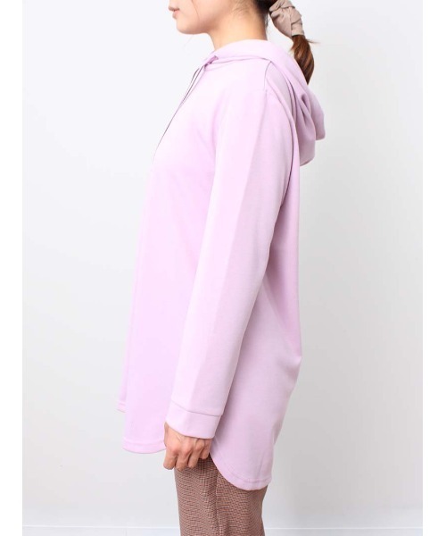 MB mint breeze(エムビーミントブリーズ)の「【M~5L 大きいサイズ】ラウンドヘム チュニック丈 パーカー(Tシャツ/カットソー・レディース・ピンク/ネイビー/クリーム・LL/L/5L/3L/4L/M)」の15枚目の写真