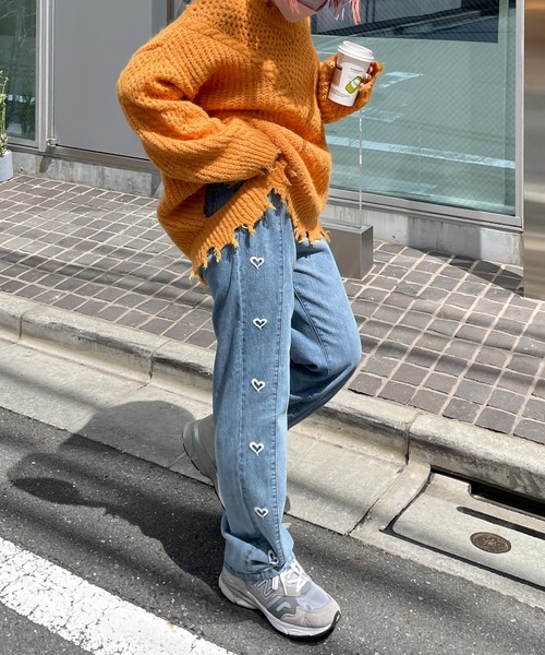 Alley by w closet（アリーバイダブルクローゼット）の「【前後2WAY/Alley】メッシュダメージニットプルオーバー（ニット/セーター・レディース・イエロー/オフホワイト/グリーン/ブルー・FREE）」の5枚目の写真