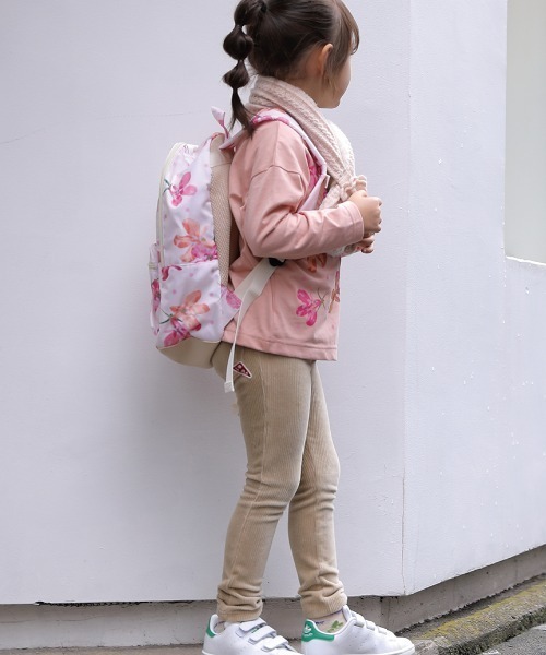 HAKKA KIDS(ハッカキッズ)の「オリジナルフラワープリントリュック(バックパック/リュック・キッズ・グレー/オフホワイト/ブルー/ピンク・M)」の11枚目の写真