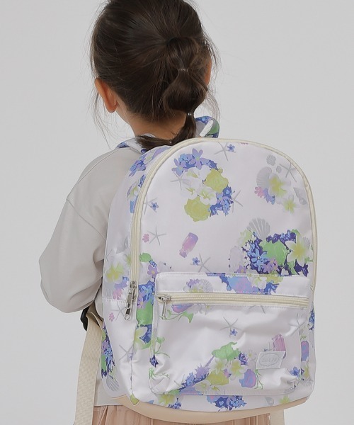 HAKKA KIDS(ハッカキッズ)の「オリジナルフラワープリントリュック(バックパック/リュック・キッズ・グレー/オフホワイト/ブルー/ピンク・M)」の6枚目の写真