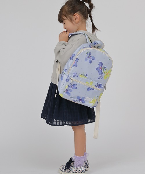 HAKKA KIDS(ハッカキッズ)の「オリジナルフラワープリントリュック(バックパック/リュック・キッズ・グレー/オフホワイト/ブルー/ピンク・M)」の13枚目の写真