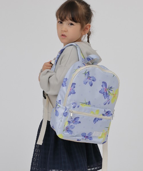 HAKKA KIDS(ハッカキッズ)の「オリジナルフラワープリントリュック(バックパック/リュック・キッズ・グレー/オフホワイト/ブルー/ピンク・M)」の12枚目の写真