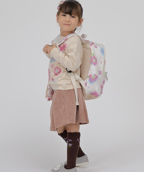 HAKKA KIDS(ハッカキッズ)の「オリジナルフラワープリントリュック(バックパック/リュック・キッズ・グレー/オフホワイト/ブルー/ピンク・M)」の17枚目の写真