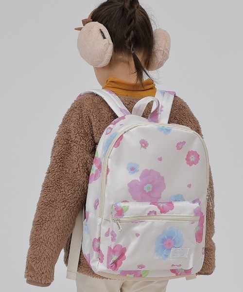 HAKKA KIDS(ハッカキッズ)の「オリジナルフラワープリントリュック(バックパック/リュック・キッズ・グレー/オフホワイト/ブルー/ピンク・M)」の15枚目の写真