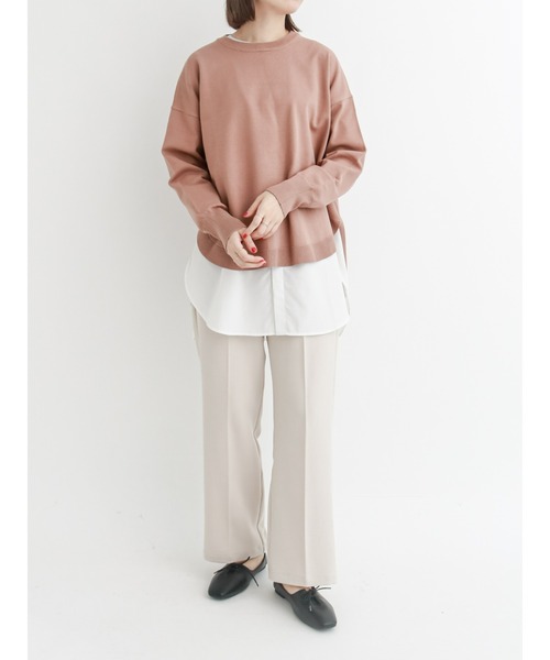 Samansa Mos2 blue(サマンサモスモスブルー)の「柄アソートノーカラーシャツ(シャツ/ブラウス・レディース・グレー/オフホワイト/ブルー・フリ-)」の9枚目の写真