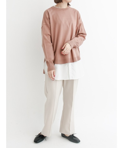 Samansa Mos2 blue(サマンサモスモスブルー)の「柄アソートノーカラーシャツ(シャツ/ブラウス・レディース・グレー/オフホワイト/ブルー・フリ-)」の10枚目の写真