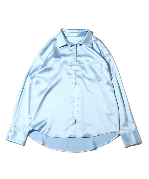atmos pink(アトモスピンク)の「atmos pink サテンカラーシャツ / アトモスピンク サテンカラーシャツ(シャツ/ブラウス・レディース・サックスブルー/ブラック/カーキ・S/M)」の11枚目の写真