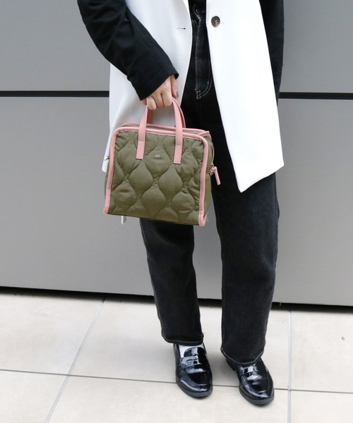 バイカラーキルティングデュアルコンバーチブルショルダーバッグ バイカラーキルティングデュアルコンバーチブルショルダーバッグ