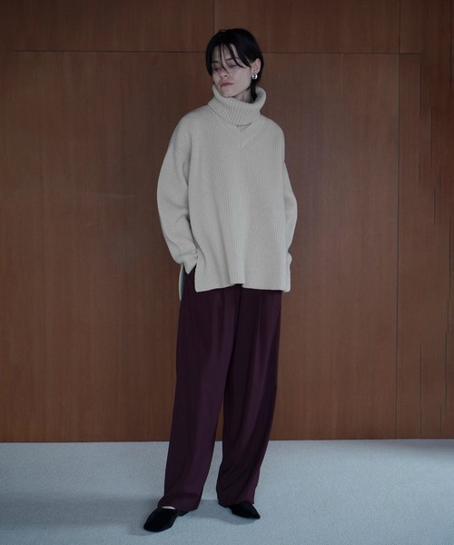CLANE(クラネ)の「BASIC TUCK PANTS(その他パンツ・レディース・ボルドー/ベージュ/アイボリー/ブラック・0/1/2)」の12枚目の写真