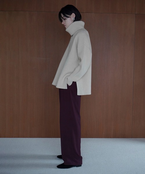 CLANE(クラネ)の「BASIC TUCK PANTS(その他パンツ・レディース・ボルドー/ベージュ/アイボリー/ブラック・0/1/2)」の13枚目の写真