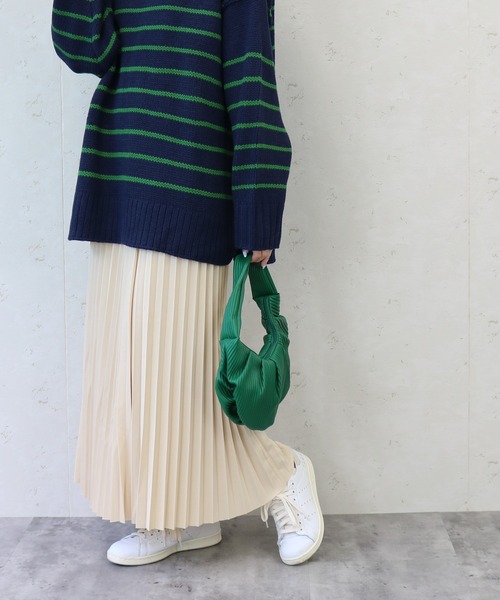 Per sist ence(パーシエンス)の「Per sist ence/パーシエンス ポンチプリーツスカート(スカート・レディース・ブラック/アイボリー/パープル/オレンジ・FREE)」の1枚目の写真