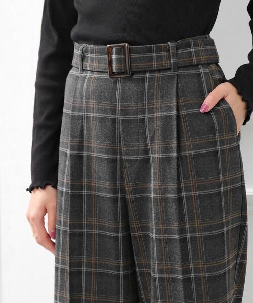 DRESKIP（ドレスキップ）の「◆【センタープレス入りですっきり】両面起毛チェックアソート ワイドパンツ（その他パンツ・レディース・グレー系その他2/ブラック系1/ネイビー系1/ブラック・03/02）」の18枚目の写真