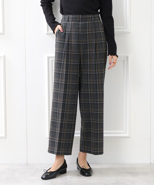 DRESKIP（ドレスキップ）の「◆【センタープレス入りですっきり】両面起毛チェックアソート ワイドパンツ（その他パンツ・レディース・グレー系その他2/ブラック系1/ネイビー系1/ブラック・03/02）」の14枚目の写真