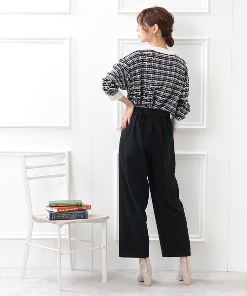 DRESKIP（ドレスキップ）の「◆【センタープレス入りですっきり】両面起毛チェックアソート ワイドパンツ（その他パンツ・レディース・グレー系その他2/ブラック系1/ネイビー系1/ブラック・03/02）」の19枚目の写真