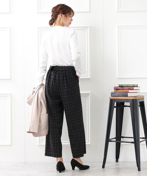 DRESKIP（ドレスキップ）の「◆【センタープレス入りですっきり】両面起毛チェックアソート ワイドパンツ（その他パンツ・レディース・グレー系その他2/ブラック系1/ネイビー系1/ブラック・03/02）」の20枚目の写真