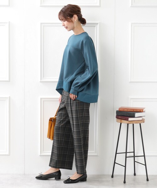 DRESKIP（ドレスキップ）の「◆【センタープレス入りですっきり】両面起毛チェックアソート ワイドパンツ（その他パンツ・レディース・グレー系その他2/ブラック系1/ネイビー系1/ブラック・03/02）」の9枚目の写真