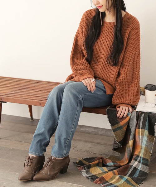 n'OrLABEL(ノアールレーベル)の「【機能素材】『裏ベロアデニムレギパン』(デニムパンツ・レディース・インディゴブルー/ブラック/ブルー・M/LL/S/L/3L)」の4枚目の写真