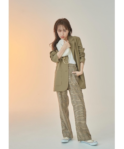 N WITH.(エヌウィズ)の「チェック柄ストレートパンツ(その他パンツ・レディース・ブラウン/グレー・FREE)」の6枚目の写真