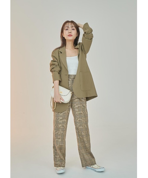 N WITH.(エヌウィズ)の「チェック柄ストレートパンツ(その他パンツ・レディース・ブラウン/グレー・FREE)」の7枚目の写真