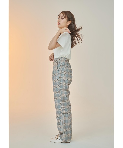 N WITH.(エヌウィズ)の「チェック柄ストレートパンツ(その他パンツ・レディース・ブラウン/グレー・FREE)」の9枚目の写真