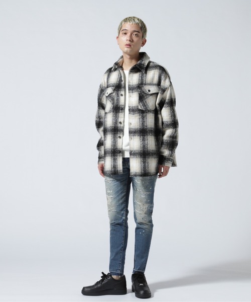 LUSOR（ルーソル）の「LUSOR（ルーソル）SHAGGY CHECK SHIRTS シャギー 