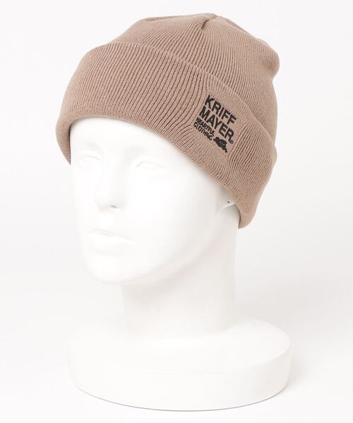 KRIFF MAYER(クリフメイヤー)の「【KRIFF MAYER/クリフメイヤー】ワンポイント刺繍ニットワッチ/ビーニー(ニットキャップ/ビーニー・メンズ・ライトブラウン/ブラック/カーキ/ベージュ/ダークブラウン・FREE)」の4枚目の写真
