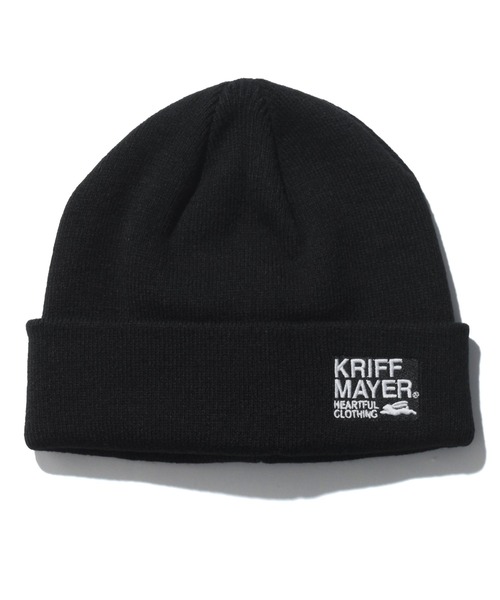KRIFF MAYER(クリフメイヤー)の「【KRIFF MAYER/クリフメイヤー】ワンポイント刺繍ニットワッチ/ビーニー(ニットキャップ/ビーニー・メンズ・ライトブラウン/ブラック/カーキ/ベージュ/ダークブラウン・FREE)」の2枚目の写真